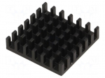 Heatsink: extruded | black | L: 25mm | W: 25mm | H: 6mm | aluminium