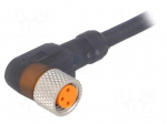 Connector: M8 | 2m | female | PIN: 3 | angled 90&deg; | plug | PUR