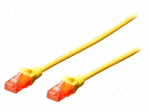 Patch cord | U/UTP | 6 | stranded | Cu | LSZH | yellow | 5m | 26AWG