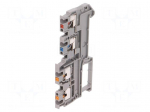 Splice terminal: rail | 0.14&divide;1.5mm2 | ways: 3 | terminals: 4 | grey