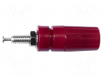 Socket | 4mm banana | 15A | 2.5kV | red | nickel plated | on panel