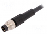 Connection lead | M8 | PIN: 3 | straight | 2m | plug | 60VAC | 4A | -25&divide;80&deg;C