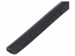 Hole and edge shield | PVC | L: 10m | black | H: 12mm | W: 6mm | -30&divide;70&deg;C