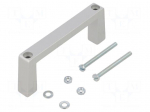Handle | Mat: aluminium | grey | H: 40mm | L: 102mm | W: 12.2mm