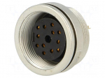 Connector: M16 | socket | female | soldering | PIN: 12 | 3A | 60V | IP68