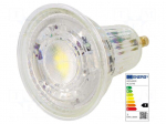 LED lamp | white cold | GU10 | 230VAC | 575lm | P: 6.9W | 36&deg; | 6500K