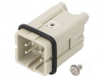 Connector: HDC | male | HDC | PIN: 5 | 16A | 600V | 4+PE | size 1 | screws