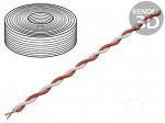 Wire | 2x0.04mm2 | stranded | Cu | PVC | white,red | 60V | -10&divide;85&deg;C | 10m