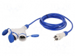 Extension lead | 3x2.5mm2 | 5m | PUR | blue | Sockets no: 3 | 16A | EXTREM