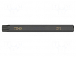 Screwdriver bit | Torx&reg; | TX40 | 1/4" | Kind: impact | Overall len: 70mm