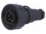 Connector: circular | plug | male | PIN: 6 | 5A | 250V | IP68 | UL94V-0