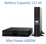 Proffesional Pure sinusoidal UPS Inverter with batteries. 16x12V/7Ah| 6000W | LCD display