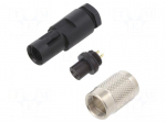 Connector: M9 | plug | female | Plating: gold-plated | 125V | 4A | IP67