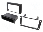 Radio frame | Dacia | 1 DIN | black | Kit: shelf,bezel,mounting frame