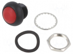 Switch: push-button | Pos: 2 | SPST | 0.1A/50VDC | 0.125A/125VAC | red