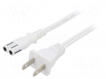 Cable | 2x18AWG | IEC C7 female,NEMA 1-15 (A) plug | PVC | 1.8m | 7A