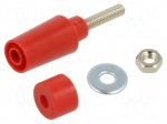 Laboratory connector: 4mm banana | socket | 1kV | 32A | red | M4,screw