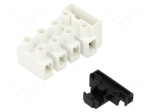 Connector: terminal block | 450V | with wire protector | brass