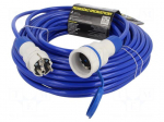Extension lead | 3x1.5mm2 | 25m | PUR | blue | Sockets no: 1 | 16A