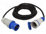 Extension lead | 3x2.5mm2 | 5m | rubber | black | Sockets no: 1 | 16A