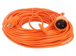 Extension lead | 3x1mm2 | 40m | PVC | orange | Sockets no: 1 | 10A