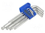 Wrench: hex key-set | spherical | long | 9pcs.