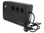 Power supply: UPS | with strip | 360W | 600VA | 220V | Schuko x3 | 7Ah