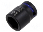 Socket | 6-angles,socket spanner,impact | HEX 16mm | 3/8" | IMPAKTOR