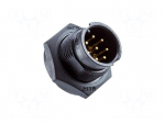 Connector: circular | 10A | 250V | male | IP67 | side | soldering