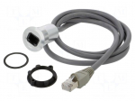 Adapter cable | 1m | RJ45 socket,RJ45 plug | Body: silver