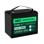 Green Cell CUBE LiFePO4 80Ah 12.8V 1024Wh Lithium Iron Phosphate Battery for Camper, Cleaning Equipment, Camping