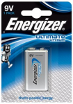 BAT9.EUL1; 6F22 L522 patareid 9V Energizer Ultimate Lithium liitium LA522 pakendis 1 tk.