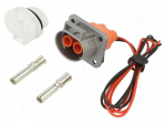 Connector: DC supply | female | 60A | 1kV | PIN: 2 | IP2X,IP67 | orange