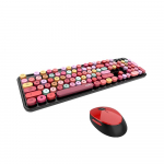 MOFII Sweet Wireless Keyboard and Optical Mouse 2,4G USB Black - Multi Color Buttons