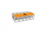 COMPACT SPLICING CONNECTOR - FOR ALL CONDUCTOR TYPES - max. 6 mm&sup2; - 5-CONDUCTOR - WITH LEVERS - TRANSPARENT HOUSING