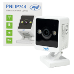 PNI IP744 4MP video surveillance camera with IP, motion detection, two-way audio, micro SD card slot, wide angle, application control, color image at night, indoor and outdoor
