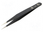Tweezers | Blade tip shape: sharp | Tweezers len: 120mm | ESD