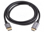 Cable | DisplayPort plug,HDMI plug | PVC | 1.8m | black | 32AWG
