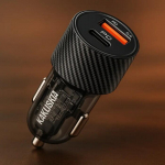 Car charger iKaku KSC-855 with PD 30W and QC3.0 dual USB ports, black