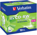 Blank CD-RW SERL Verbatim 700MB 10x-12x 10 Pack Jewel