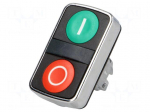 Switch: double | Stabl.pos: 1 | 22mm | green/red | Illumin: none | IP66