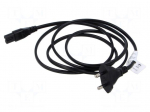 Cable | 2x0.75mm2 | IEC C7 female,IS 1293 plug | PVC | 1.8m | black