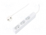 Plug socket strip: protective | Sockets: 3 | 250VAC | 7.5A | 1.5m | IP20