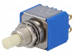 Switch: push-button | Pos: 2 | DPDT | ON-(ON) | Illumin: none | &Oslash;6.5mm