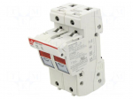 Fuse holder | 14x51mm | for DIN rail mounting | 50A | 690VAC | Poles: 2