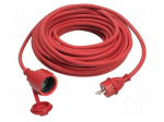 Extension lead | 3G1.5mm2 | 25m | rubber | red | Sockets no: 1 | 16A
