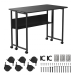 Folding desk table Maclean, black, mobile 100x58cm, max. 50kg, MC-126 B