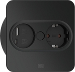 Bachmann 946.105 socket-outlet Type F + USB A + USB C Stainless steel