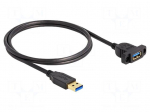 Cable | USB 3.2 Gen 1 | USB A socket,USB A plug | 1m | black | 5Gbps