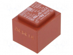 Transformer: encapsulated | 2VA | 230VAC | 6V | 6V | 167mA | 167mA